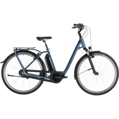Bicicleta de paseo eléctrica CUBE TOWN HYBRID EXC 400 WAVE Azul 2019 0